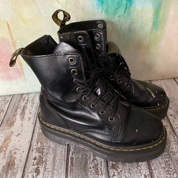 RESOLD♦️DOC MARTENS Jadon Boots in Hipster Paint Splattered Condition - Picture 6 of 12